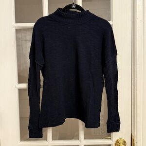 ANTHROPOLOGIE AMADI Women's Navy Blue Mock Neck Pullover Sweater Size S